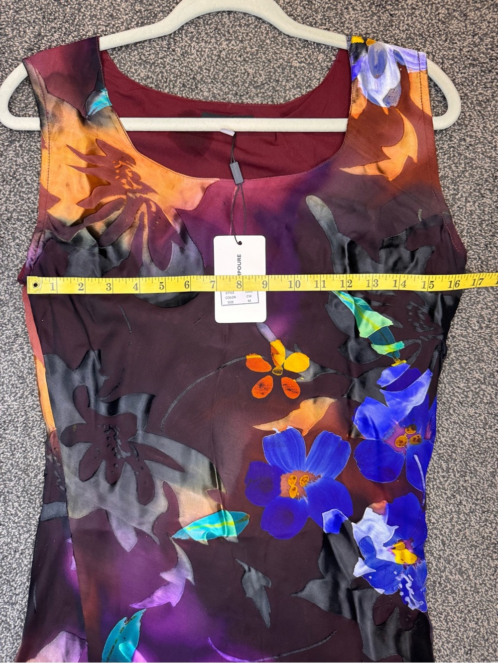 Ampour Floral Watercolor Sleeveless Layered Dress Vibrant Multicolor Size Medium - Picture 12 of 15